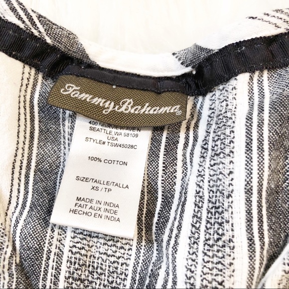 Tommy Bahama black/white striped v-neck dress XS - Picture 5 of 8